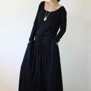 Black Maxi Dress - Long Sleeve dress